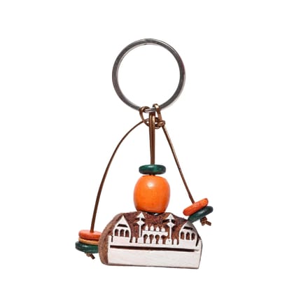 Hand Carved Wooden Keyring Red Fort