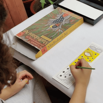 DIY Colouring Folk Art kit Madhubani Painting