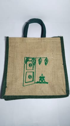 Eco-Friendly Jute Tote Bag with Unique Hand-Embroidered Design