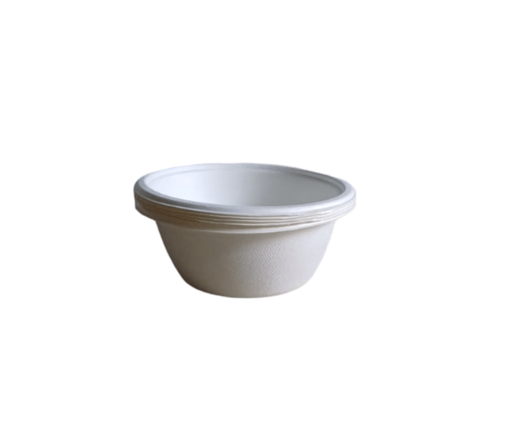  100% Compostable 16oz White Round Fiber Bowls - 25 Pack