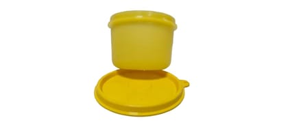  Yellow plastic storage container with lid