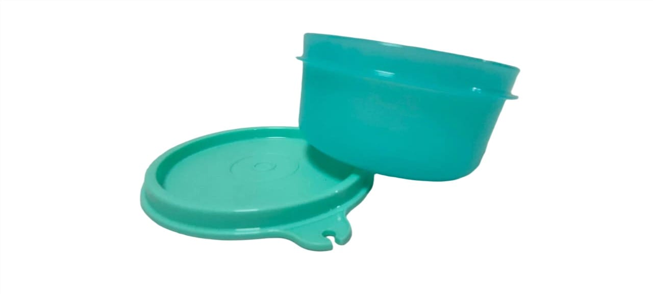  Tupperware 1 Cup Round Food Storage Container with Lid, Teal Blue