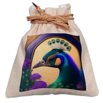 Eco-Friendly Designer Jute Potli Bag - Design-54 - EL8220309