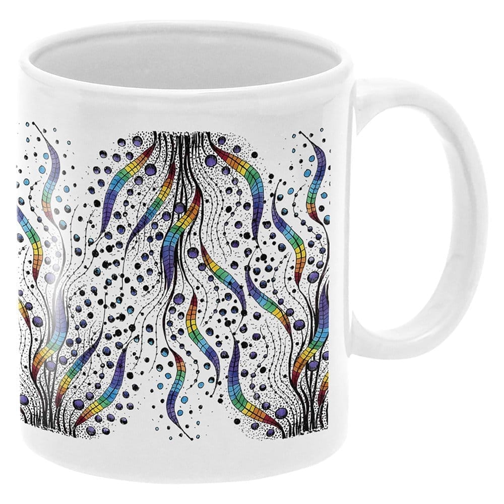 Designer Ceramic Mug-Abstract Plants Design-By EqualLife -EL7222126 - White