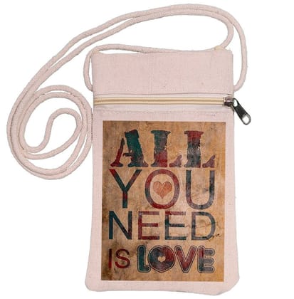 Eco-Friendly Recycled Cotton Canvas Mobile Phone Sling  Bag - Design-42 - EL8220222