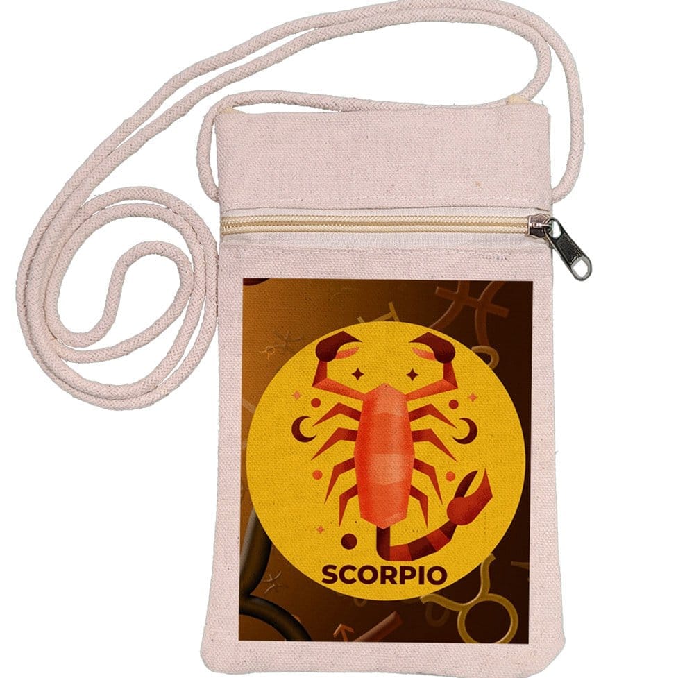 Eco-Friendly Recycled Cotton Canvas Mobile Phone Sling  Bag - Design-Zodiac Sign-Scorpio - EL8220253