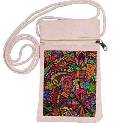 Eco-Friendly Recycled Cotton Canvas Mobile Phone Sling  Bag - Design-54 - EL8220234