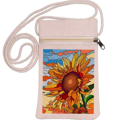 Eco-Friendly Recycled Cotton Canvas Mobile Phone Sling  Bag - Design-52 - EL8220232