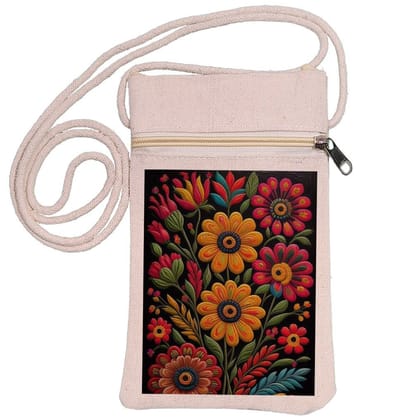 Eco-Friendly Recycled Cotton Canvas Mobile Phone Sling  Bag - Design-49 - EL8220229