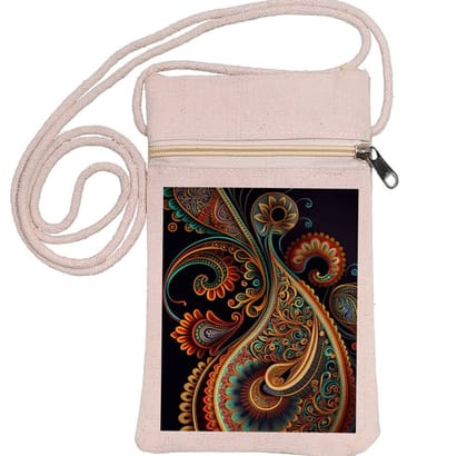 Eco-Friendly Recycled Cotton Canvas Mobile Phone Sling  Bag - Design-19 - EL8220199