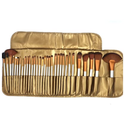 32 Pcs Makeup Brushes Set Foundation Powder Blush Eyeshadow Blending Cosmetic Make Up Brush Kit With Gold Case