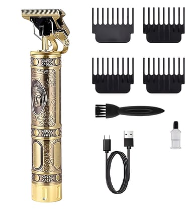 Vintage T9 Trimmer For Men Hair Zero Gapped Clipper Professional Cordless Haircut Electric Beard Trimmer with 4 Guide Combs, USB Rechargeable Beard Trimmer for Barbershop and Home Use