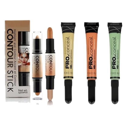  Highlight and Contour Accent Stick - 2-in-1 Concealer and Highlighter Makeup Stick for Face Contouring and Highlighting - Natural Looking, Long-Lasting, and Blendable Formula