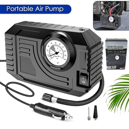  Portable Air Compressor, 12V DC Car Air Pump with Digital Pressure Gauge and LED Light for Car Tires, Bicycles, Motorcycles, Balls and Other Inflatables