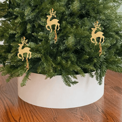 Wanna Party Christmas Tree Ornaments - Glitter Gold Reindeer Hanging Decoration - 1PC