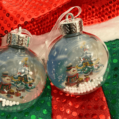 Wanna Party TransParent Snowy Snowballs Hanging with Santa and Snowman - 1P