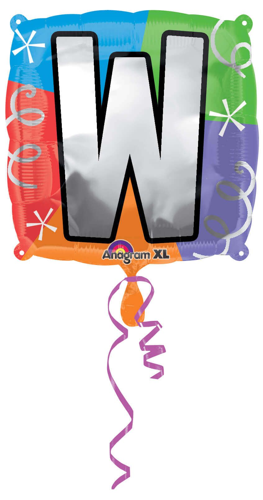 Wanna Party 18" LETTER W QUAD BALLOON