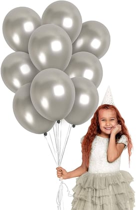 Wanna Party 8" Silver Latex Balloon - 20ct