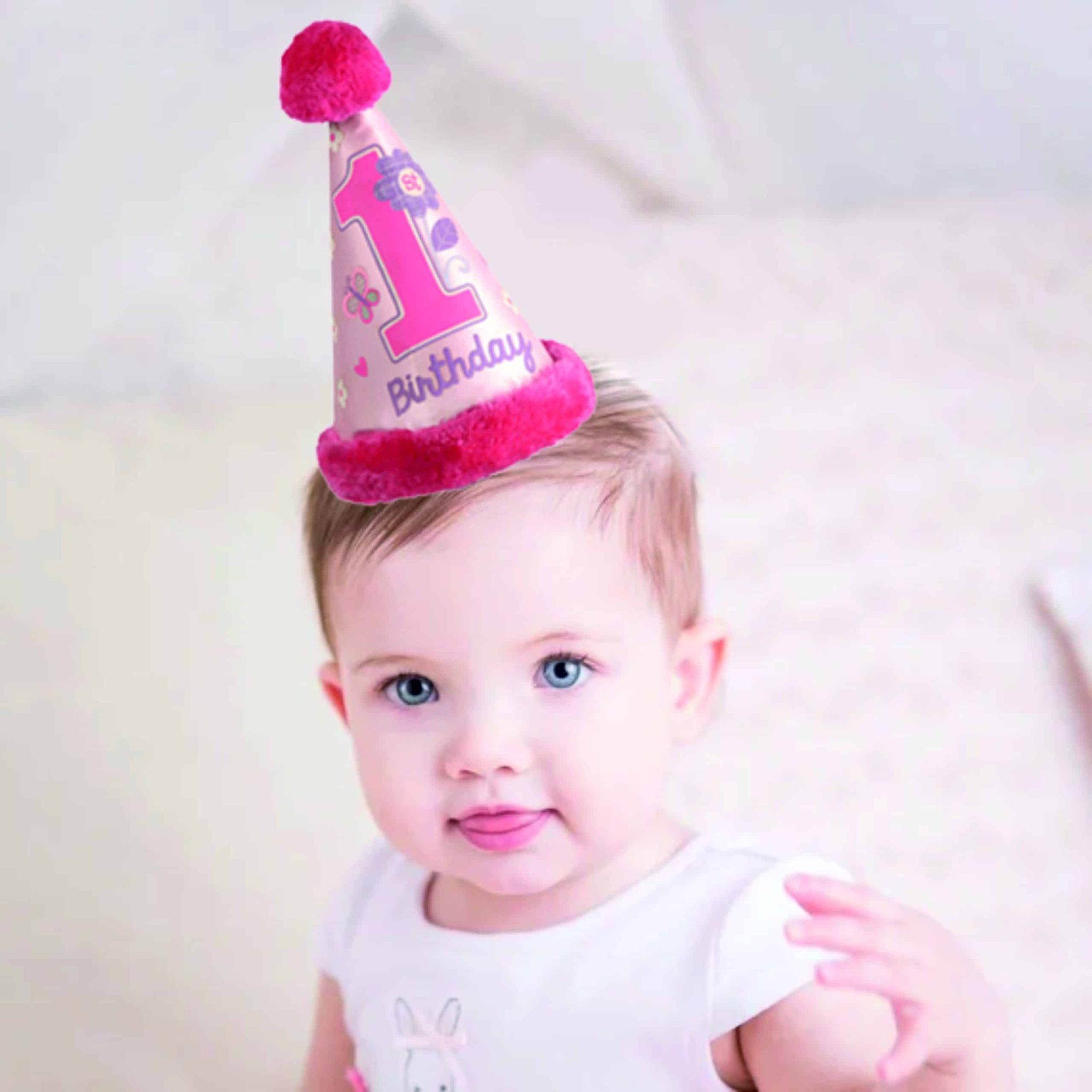 Wanna Party 1st B'day Girl Cone Faux Hat