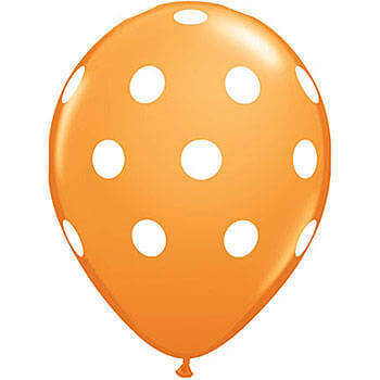 Wanna Party Polka Dot Orange Latex Balloons 12"