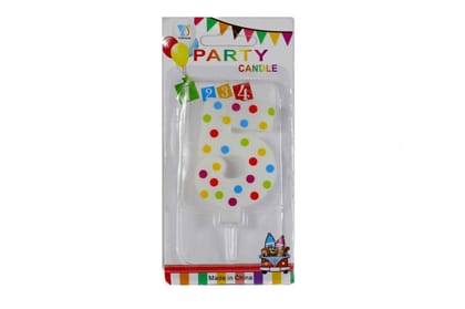 Wanna Party Multi Color Polk Dot Candle No. 5