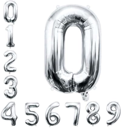 Wanna Party 16" Numerical 0 Silver Balloon