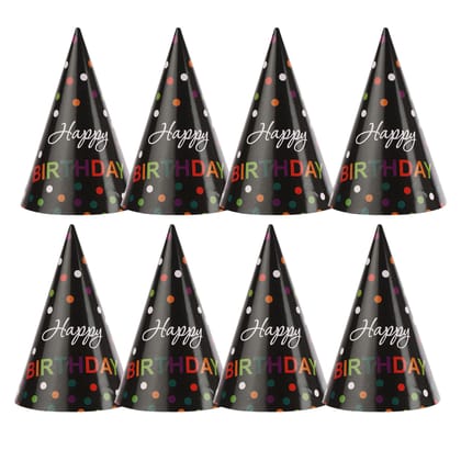 Wanna Party HaPPy Birhday Designer Hats - 8PC