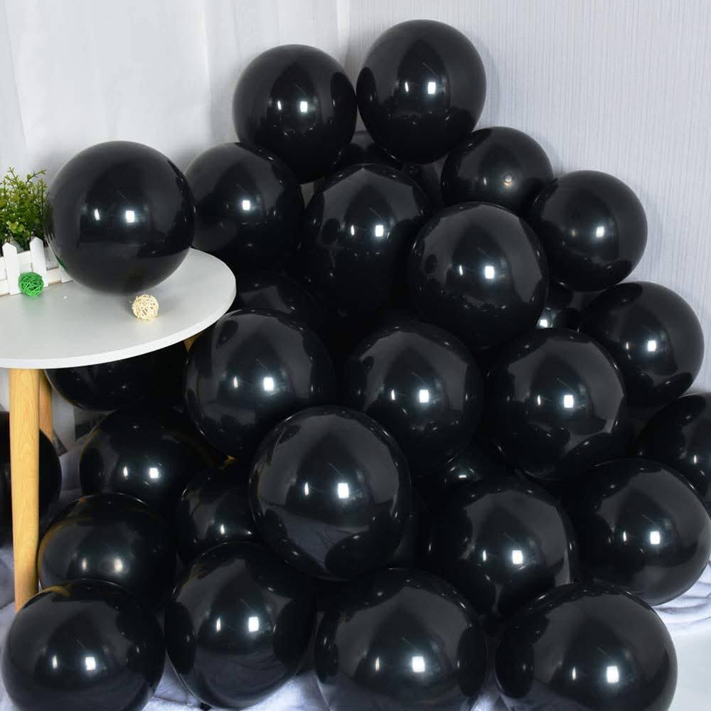 Wanna Party 8" Black Latex Balloon - 20ct