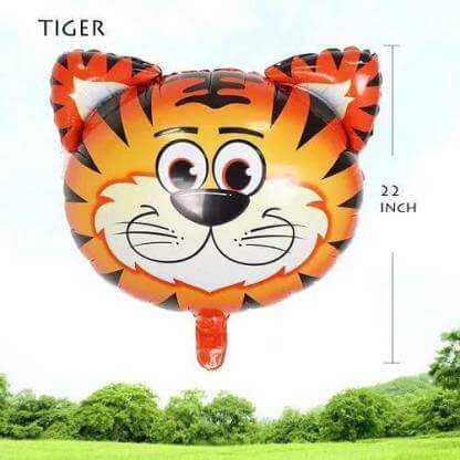 Wanna Party 16" Tiger ShaPe Balloons On Stick