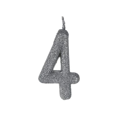 Wanna Party No. 4 Glitter Silver Candle