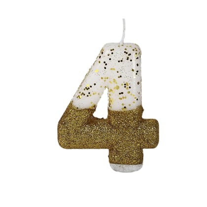 Wanna Party No. 4 Semi Glitter Gold Candle