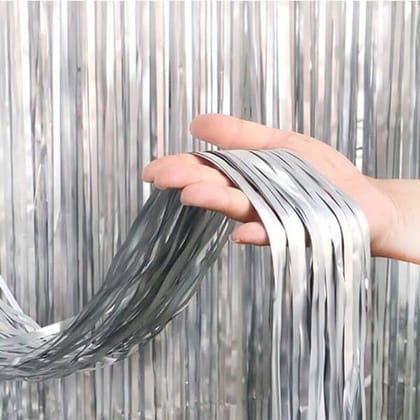 Wanna Party Silver Foil Curtain 7FT X 3 FT