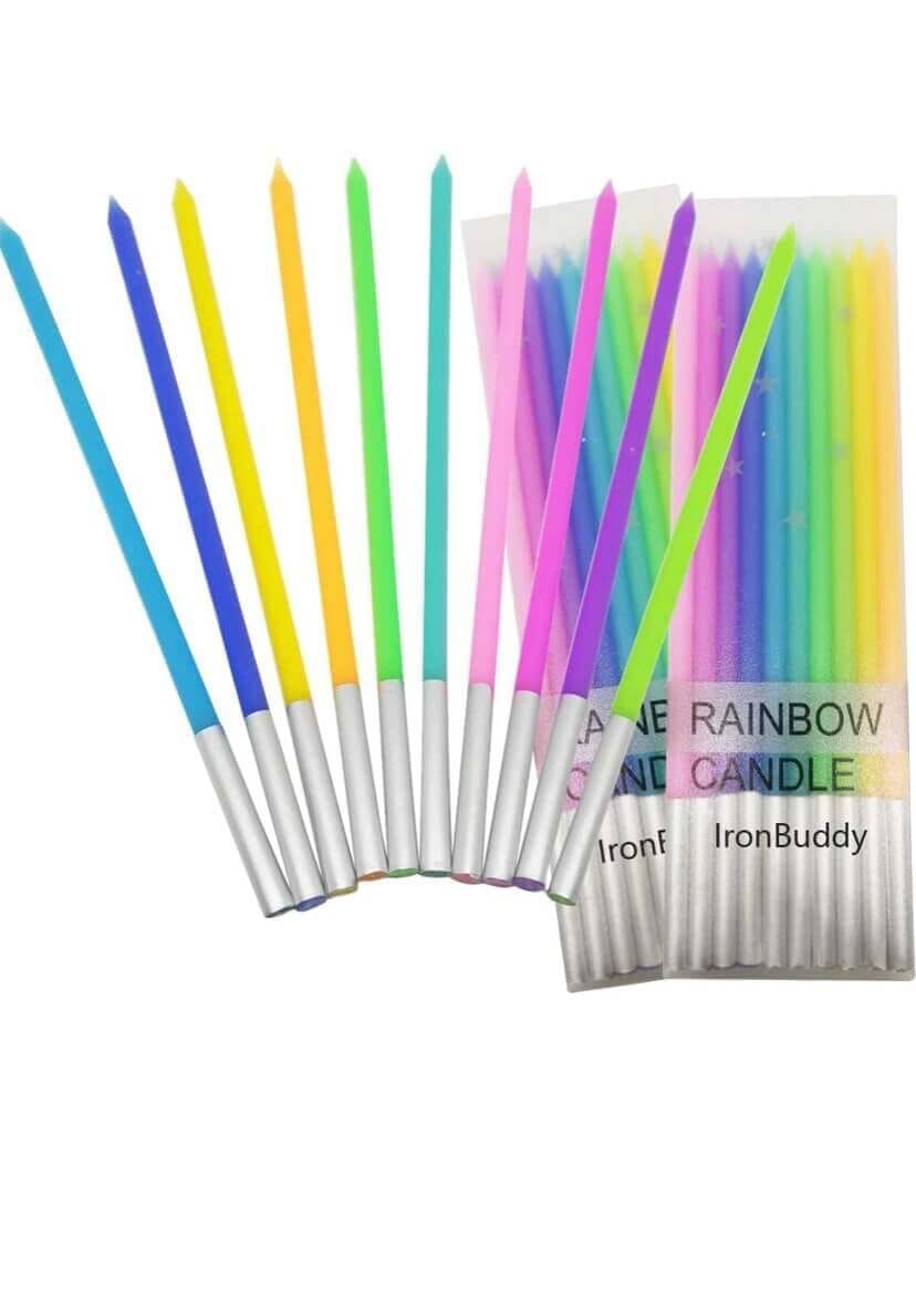 Wanna Party Multicolour Neon Pencil Candles - 10PC