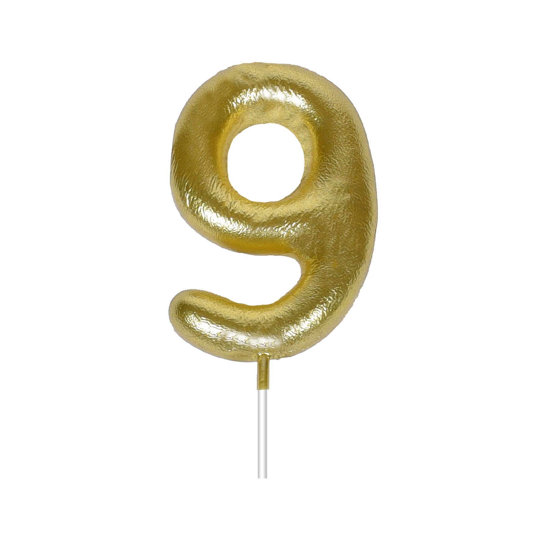 Wanna Party Golden Mini 3" Numerical Candle 9