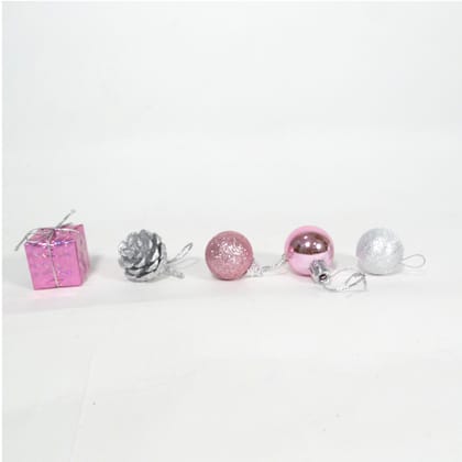 Wanna Party Box of Pink & Silver Tree Hangings - 20 PC