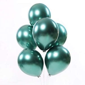 Wanna Party 9" Chrome Green Balloons - 50PC