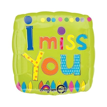 Wanna Party I Miss You Square Balloon 18" S40