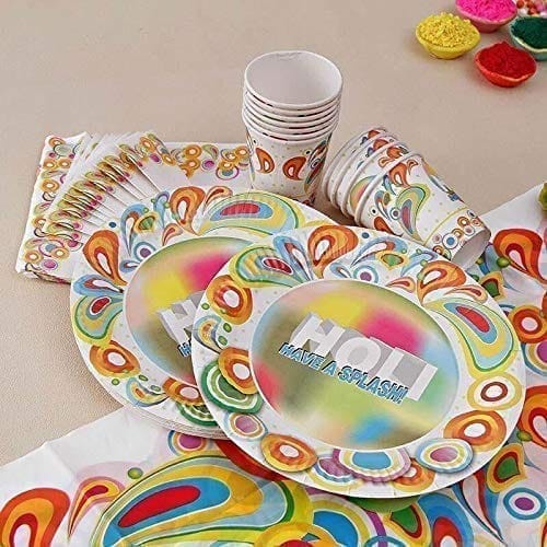 Wanna Party HaPPy Holi Tableware Set - 37 PCS