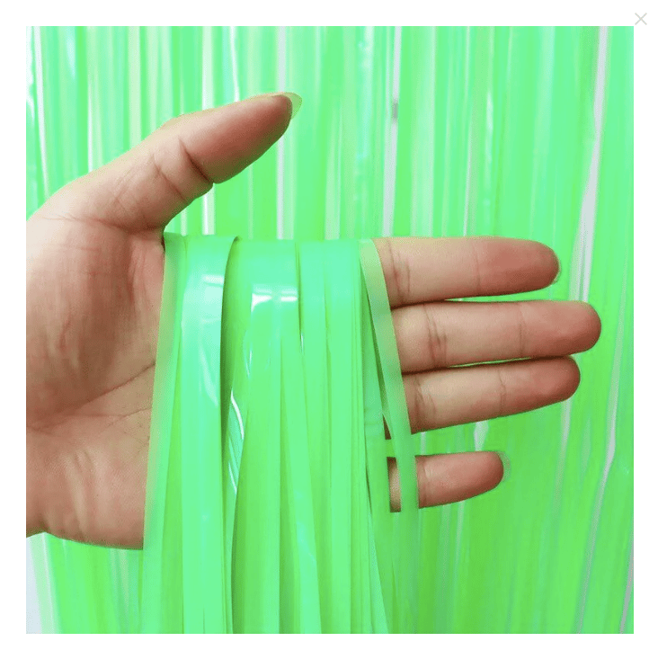 Wanna Party Neon Green Foil Curtain 7FT X 3 FT