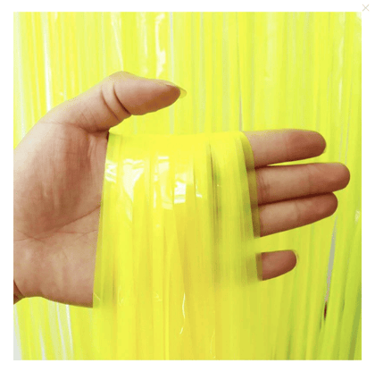 Wanna Party Neon Yellow Foil Curtain 7FT X 3 FT