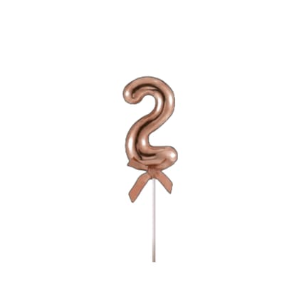 Wanna Party Numerical 2 Cake ToPPer Rose Gold-1PC