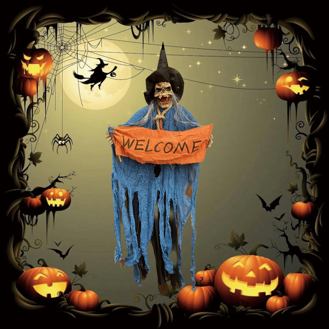 Wanna Party Skeleton Welcome Hanging w/Light & Sound