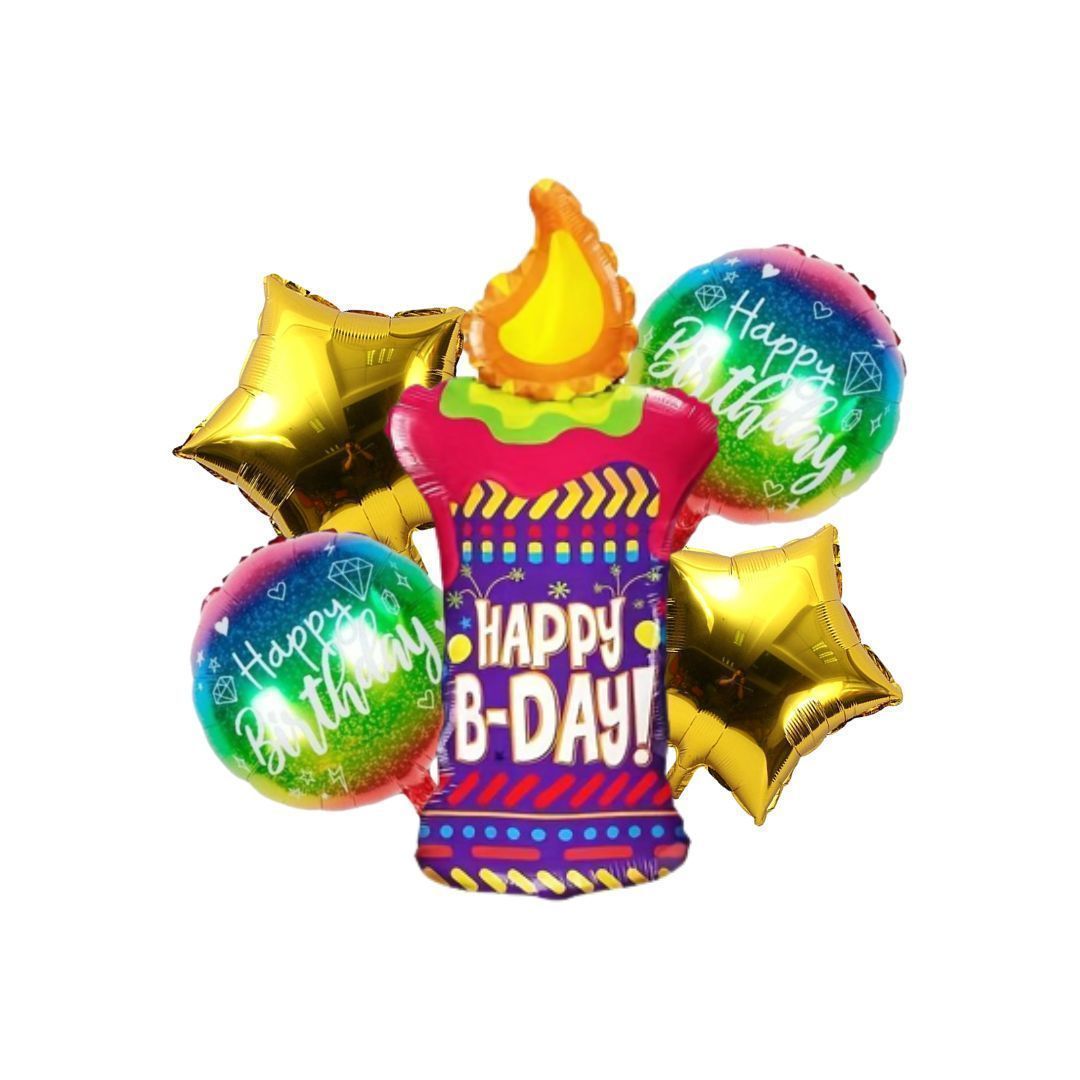 Wanna Party HaPPy B-DAY Foil Balloon Set Of 5