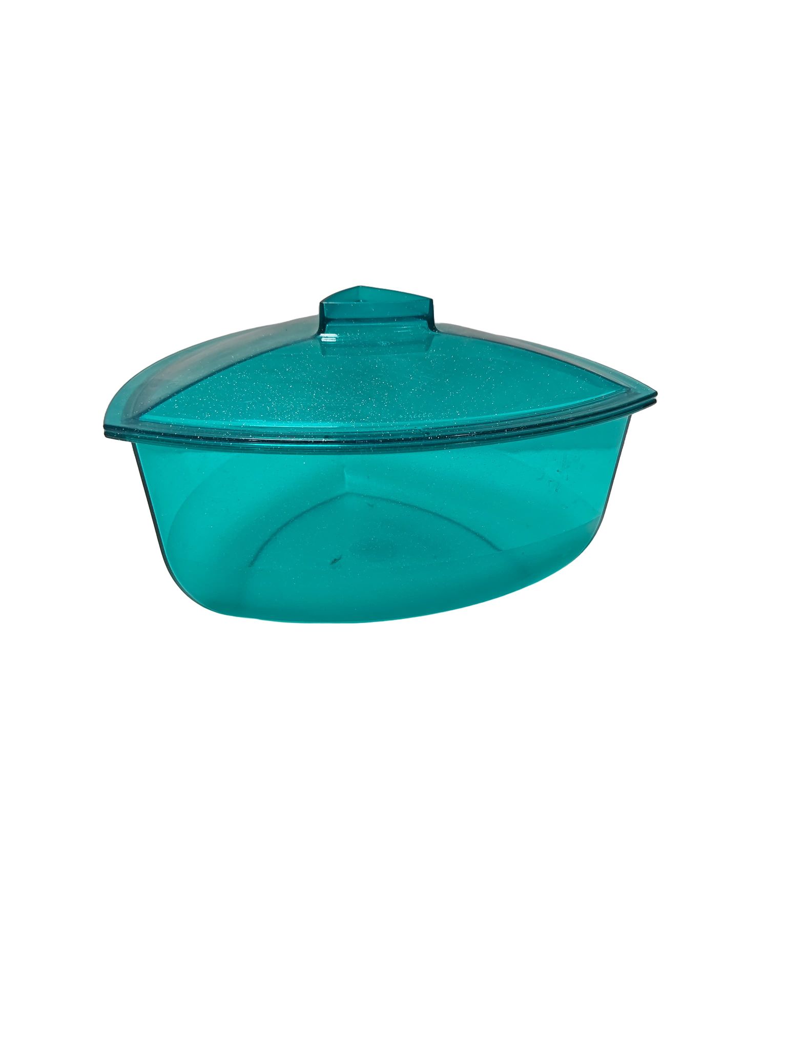 "Large Teal Tupperware Serving Bowl with Lid"