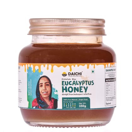 Daichi Eucalyptus Honey - 100% Raw & Unprocessed, Straight from beekeepers, Cruelty-free, No Sugar or Additives 350gm (Pack of 1)