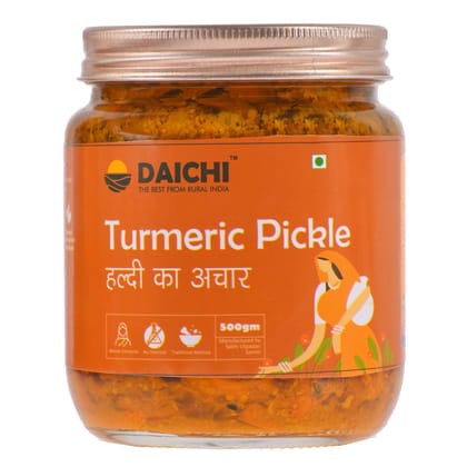 Daichi - Turmeric Pickle | Crafted with love by women artisans | Sun cured | Cold-pressed mustard oil | In-house spices | No Preservatives