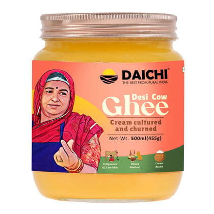 DAICHI - Desi Cow Ghee | Pure, Natural, and Healthy | Made from Indigenous  A2 Cow Milk Cream  | Crafted using the Bilona Method | Farm to Table