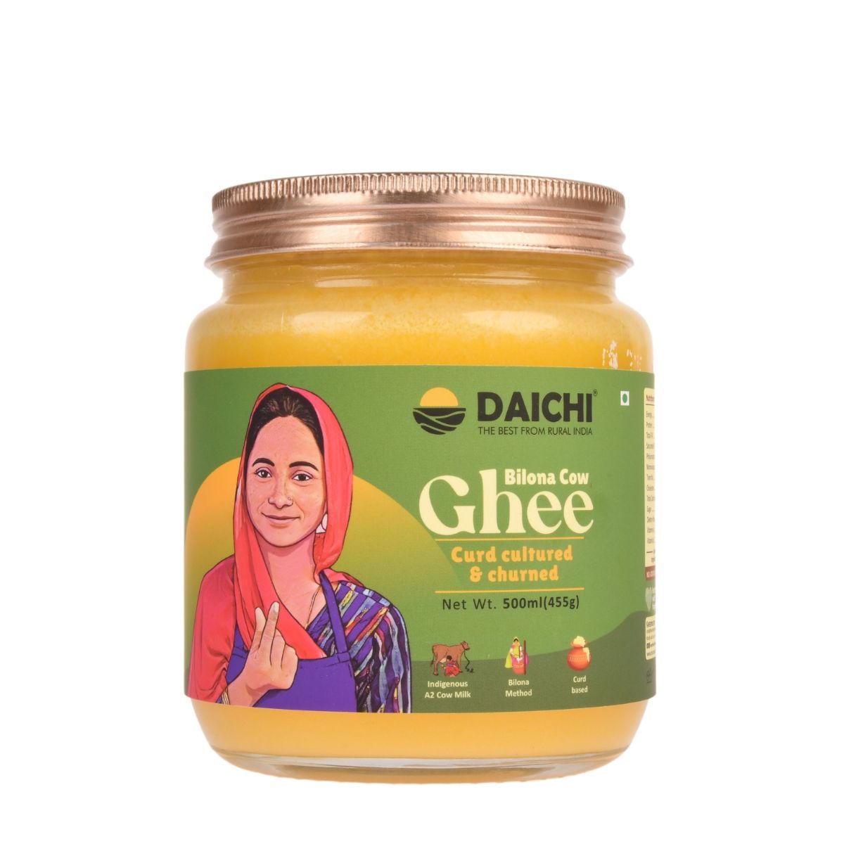 DAICHI - Bilona Cow Ghee | Pure, Natural, and Healthy | Made from Indigenous  A2 Cow Milk Curd  | Crafted using the Bilona Method | Farm to Table