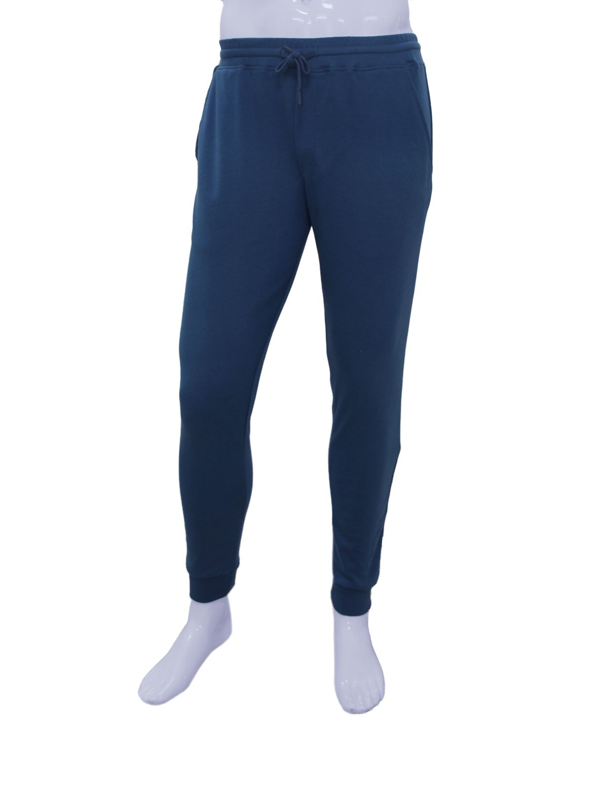 Men's Dark Blue Enzyme Finish Solid Joggers