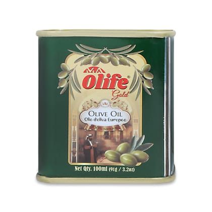 MA Olife Olive Massage Oil | Cooking Oil – Pure Olive Oil, 100ml Tin – For Skin, Hair, Cooking and Multipurpose Benefits